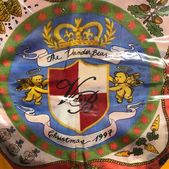 NEW Vintage VanderBear Gifts 100% Silk Scarf, Christmas 1997, A Gift for Alice - Picture 2 of 9